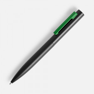 Ручка шариковая Inkolor, черная с зеленым