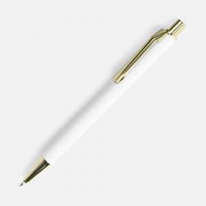 Ручка шариковая Lobby Soft Touch Gold, белая